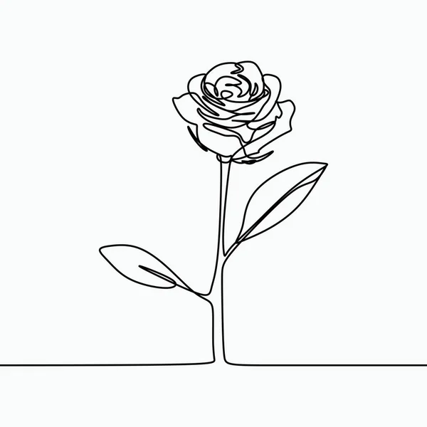 Een Lijntekening Van Een Roze Bloem Minimale Modern Eenvoudig Design — Stockvector