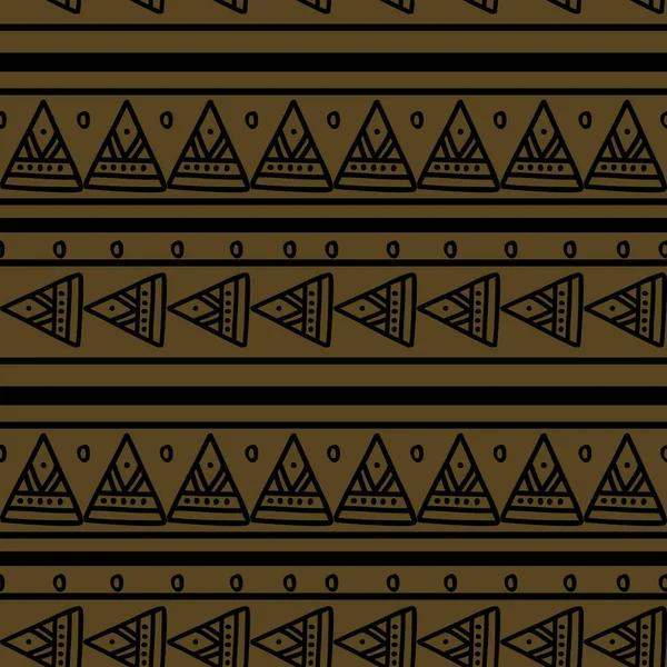 Afrikaanse Patroon Vector Met Hand Getrokken Tribal Etnische Tekening Naadloze — Stockvector