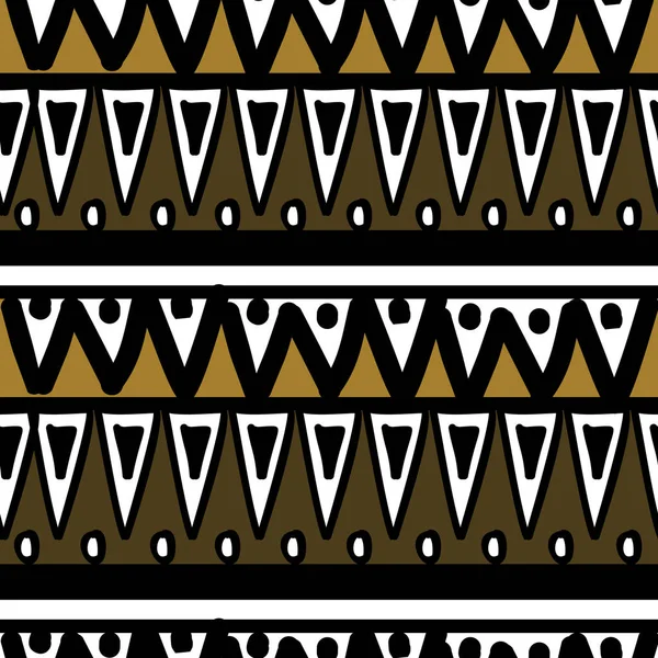 Afrikanska Mönster Vektor Med Handritad Tribal Etniska Drawing Sömlös Design — Stock vektor