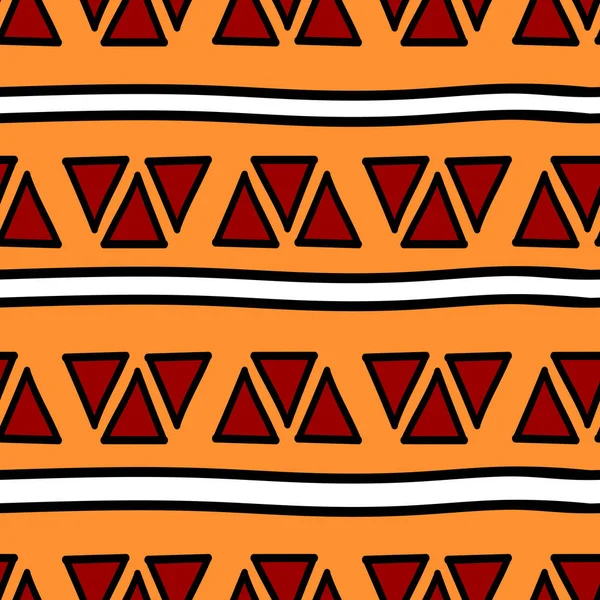 Azteekse Naadloze Patroon Met Organische Tribal Hand Getrokken Multicolor Achtergrond — Stockvector