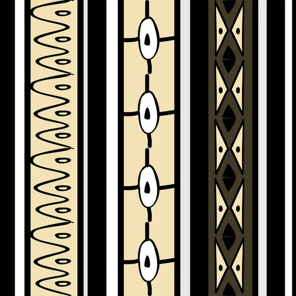 Afrikanischer Mustervektor Mit Handgezeichneter Ethnischer Stammeszeichnung Nahtlose Design Illustration Für — Stockvektor