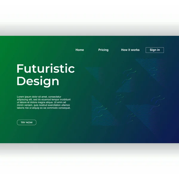 Diseño Geométrico Abstracto Moderno Futurista Para Plantilla Fondo Landing Page — Vector de stock