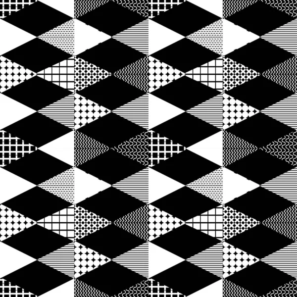 Patrón Abstracto Triángulo Geométrico Con Ilustración Vectorial Colores Monocromáticos — Vector de stock