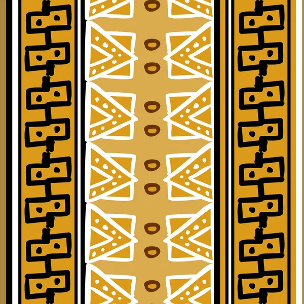 Afrikanische Mustervektor Mit Hand Mit Gelben Farben Stammesethnische Zeichnung Gezeichnet — Stockvektor