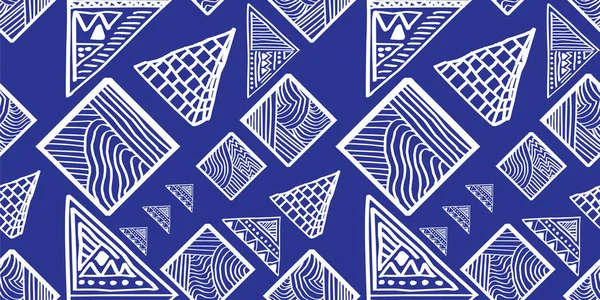Tribal Pattern Vector Seamless Ethnic Handmade Stripes Vector Illustration — Stock Vector