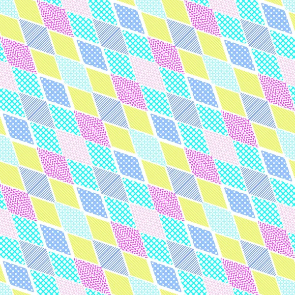 Memphis Geometriskt Abstrakta Mönster Sömlös Trendiga Populära Triangel Färgglada 60S — Stock vektor