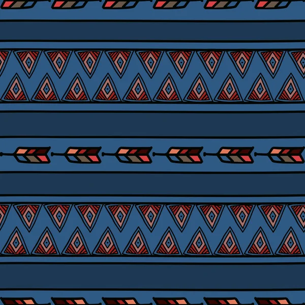 Ikat Geometric Pattern Tribal Background Vector Texture Seamless Striped Motif — Stock Vector