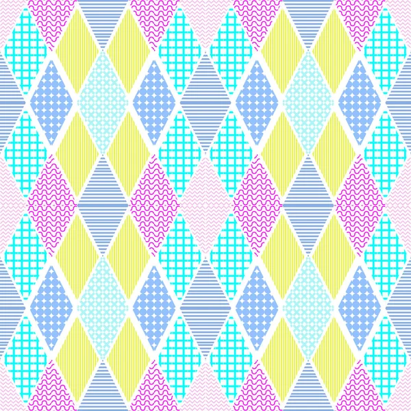 Modèle Abstrait Géométrique Memphis Triangle Populaire Tendance Sans Couture Coloré — Image vectorielle