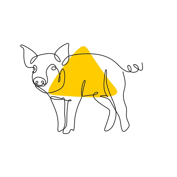 Eine Linienzeichnung Des Schweinevektors Einfacher Fortlaufender Linearart Stil — Stockvektor