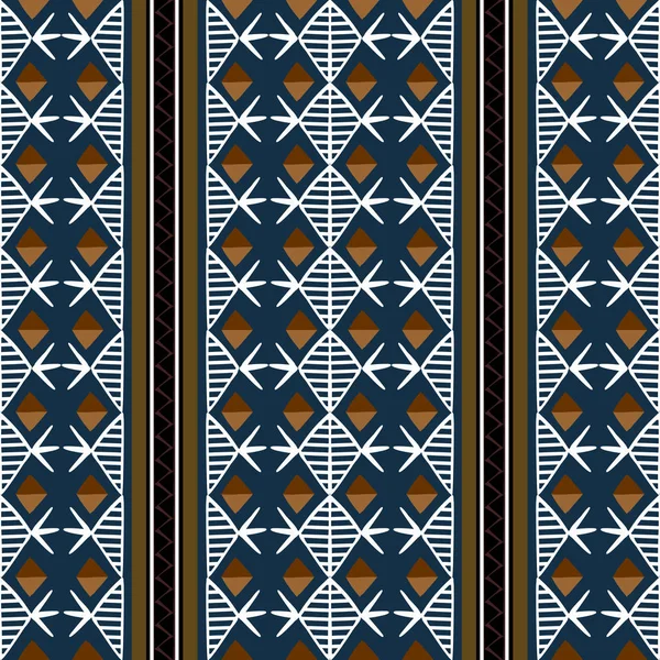 Patrón Tribal Vectorial Con Ilustración Textura Símbolo Diamante Dibujado Mano — Vector de stock