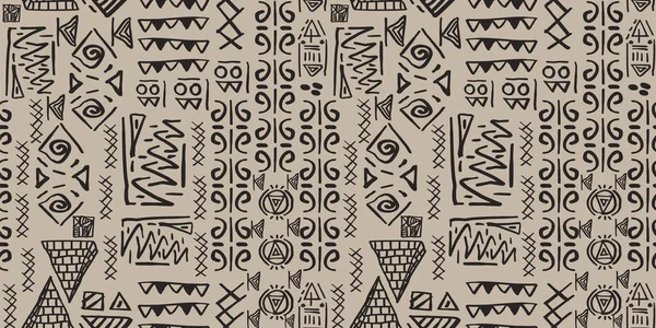 Tribal Vzor Vektor Bezproblémovou Egyptský Symbol Starověké Stylu Retro Obrázek — Stockový vektor