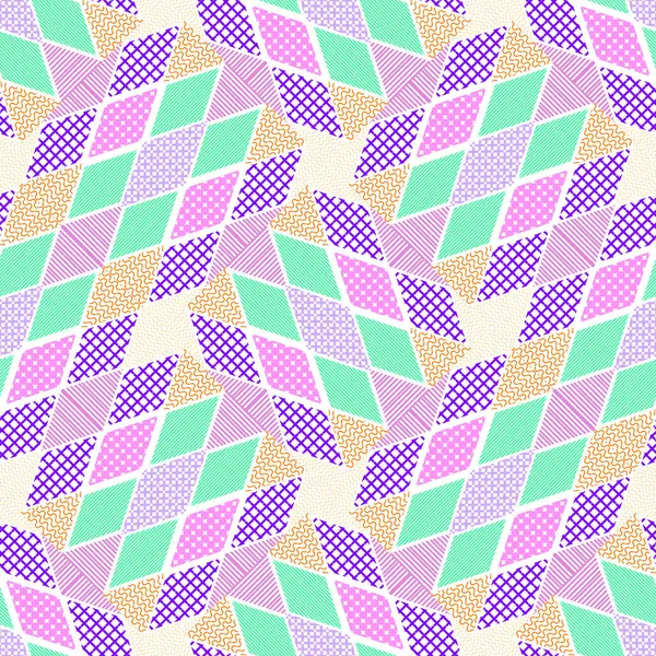 メンフィスの幾何学的な抽象的なパターン シームレスなトレンディな人気のある三角形カラフルな 年代スタイル ファッション テキスタイル プリントの壁紙の背景のベクトル図 — ストックベクタ