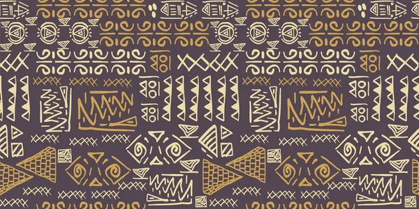 Patrón Tribal Vector Con Símbolo Egipcio Sin Costura Estilo Antiguo — Archivo Imágenes Vectoriales