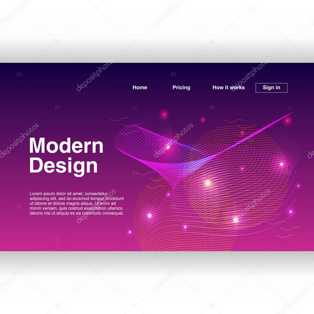 Modern abstract design of landing page with gradient geometric colorful background template. Vector illustration eps 10.