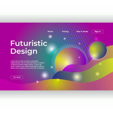 Modern tasarımı ile şık açılış sayfası. Geometrik soyut renkli arka plan gradyan ile. Vektör çizim eps 10.