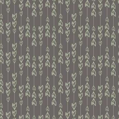 El Aztek bohem seamless modeli siyah beyaz renk ile çekilmiş. Vektör çizim moda yazdırma için.