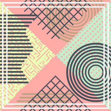 Pastel renkli geometrik soyut model arka plan vektör. Tesettür eşarp baskı için hazır için iyi.