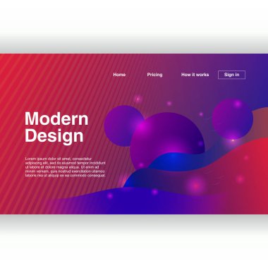 Açılış sayfası modern degrade çok renkli arka plan ile popüler soyut geometrik tasarım. Vektör çizim eps 10.