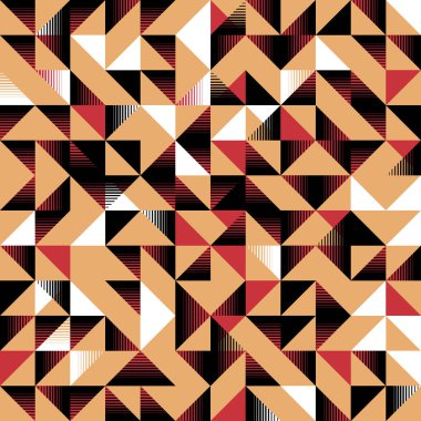 Üçgen soyut seamless modeli memphis geometrik arka plan ile. Moda tekstil baskı ve sarma için trendy vektör çizim.
