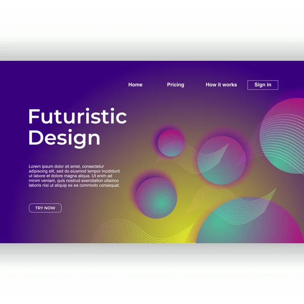 Diseño Abstracto Moderno Landing Page Con Plantilla Fondo Colorido Geométrico — Vector de stock