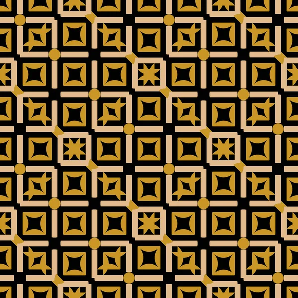 Goldene Abstrakte Geometrische Nahtlose Muster Farbenfrohe Textilverpackung Mit Trendigen Geometrischen — Stockvektor