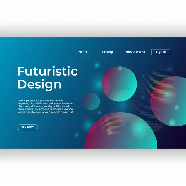 Futuristic Geometric Abstract Background Landing Page Modern Design Gradient Colors — Stock Vector