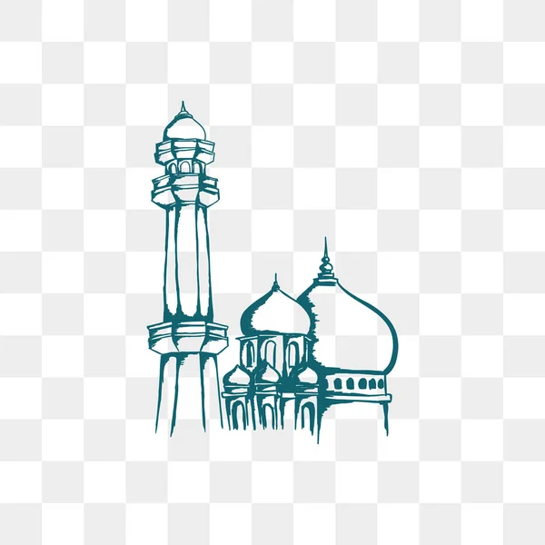 Mosque Vector Hand Drawn Style Islamic Drawing Concept — Stock Vector