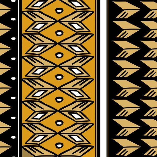 Vetor Padrão Africano Com Desenho Étnico Tribal Desenhado Mão Ilustração — Vetor de Stock