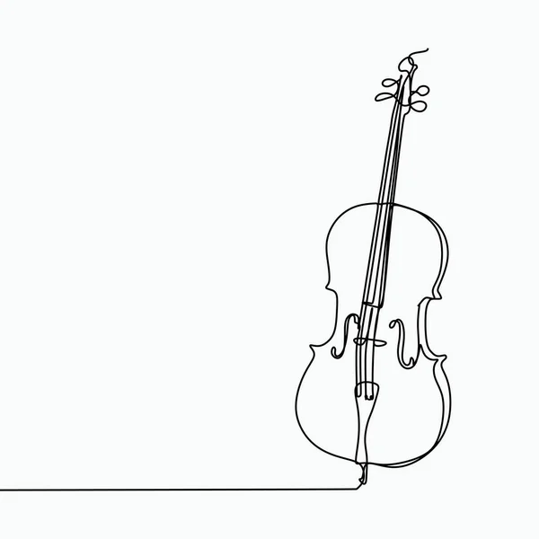 大提琴向量与一条线艺术图画 — 图库矢量图片