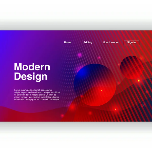 Trendige Landing Page Mit Modernem Design Geometrische Abstrakte Bunte Hintergrund — Stockvektor