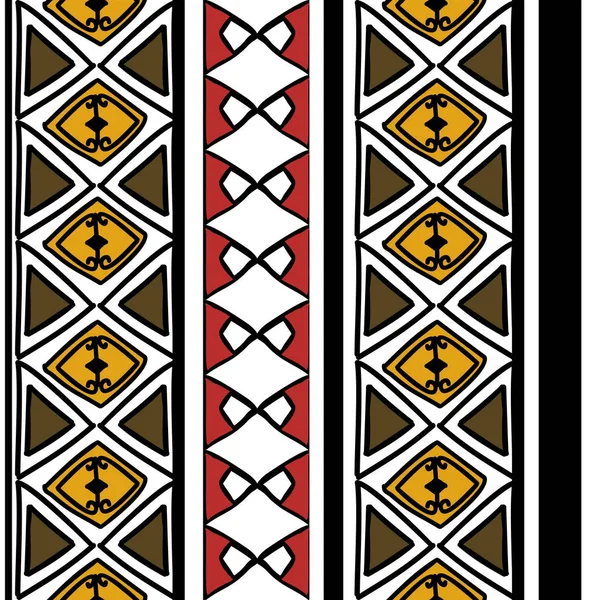 Vector Patrón Africano Con Dibujo Étnico Tribal Dibujado Mano Ilustración — Vector de stock