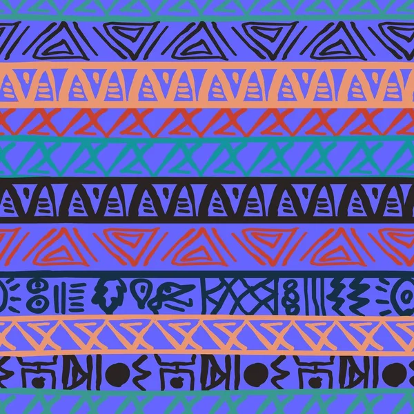 Mão Sem Costura Desenhado Criativo Tribal Colorido Macio Cores Pastel —  Vetores de Stock