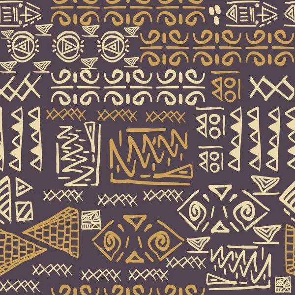 Pruhovaný Vzor Bezešvé Egyptský Motiv Etnickými Tribal Motivy Vintage Retro — Stockový vektor