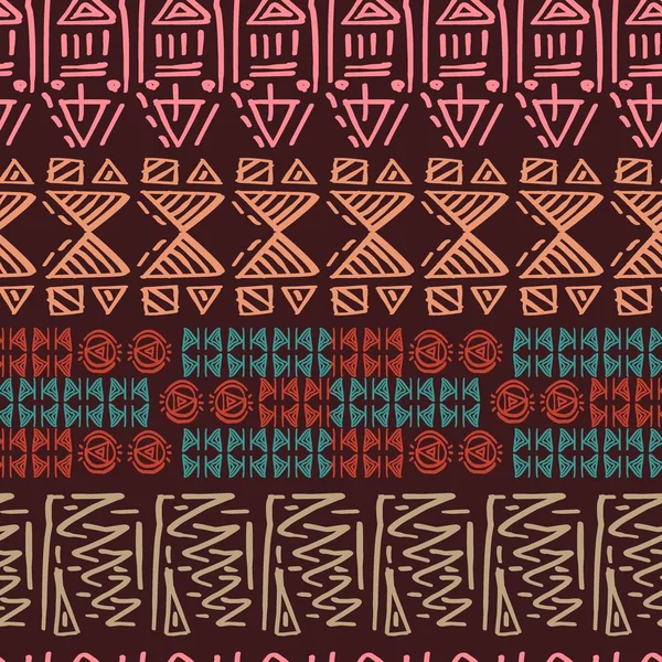 Patrón Tribal Dibujado Mano Con Símbolo Egipto Creativo Estilo Dibujo — Vector de stock