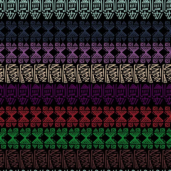 Patrón Rayas Sin Costuras Tema Egipcio Con Motivos Étnicos Tribales — Archivo Imágenes Vectoriales