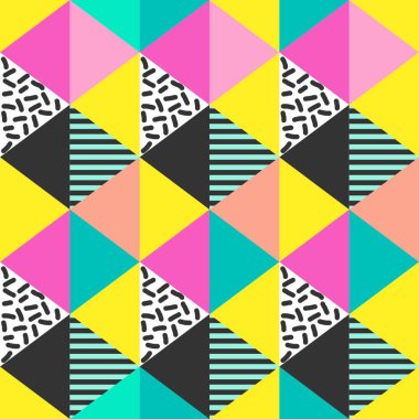 Soyut pastel renkler ile renkli üçgen Dikişsiz desen illüstrasyon vektör