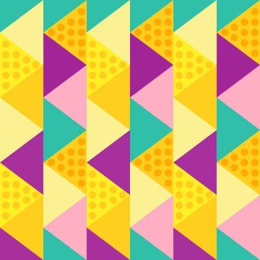 Geometrik soyut sorunsuz üçgen desen çok renkli vektör çizim