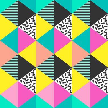 Soyut pastel renkler ile renkli üçgen Dikişsiz desen illüstrasyon vektör