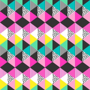 Soyut pastel renkler ile renkli üçgen Dikişsiz desen illüstrasyon vektör