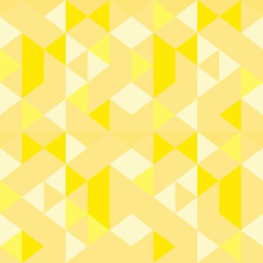 Altın sarı kesintisiz geometrik üçgen desen renkli arka plan vintage memphis 90s stil vektör çizim trendy soyut.