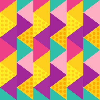 Trendy üçgen desen vektör çizim renkli arka plan moda tekstil baskı için hazır