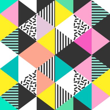 Soyut pastel renkler ile renkli üçgen Dikişsiz desen illüstrasyon vektör