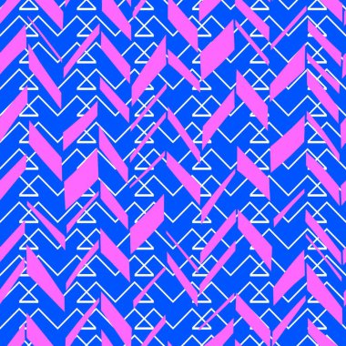 Vintage chevron Dikişsiz desen vektör çizim. Balıksırtı renkli retro arka plan vektör çizim.