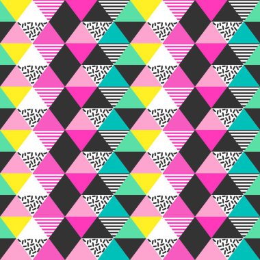 Soyut pastel renkler ile renkli üçgen Dikişsiz desen illüstrasyon vektör