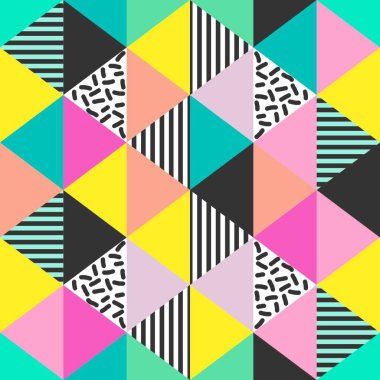 Soyut pastel renkler ile renkli üçgen Dikişsiz desen illüstrasyon vektör