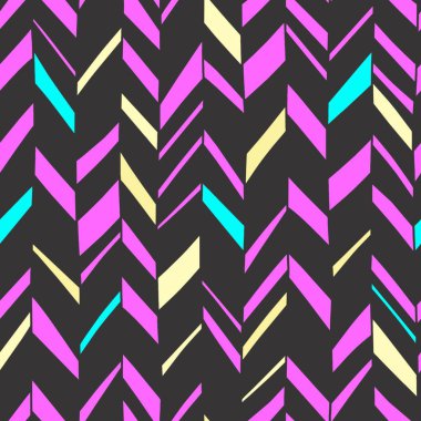 Vintage chevron Dikişsiz desen vektör çizim. Balıksırtı renkli retro arka plan vektör çizim.