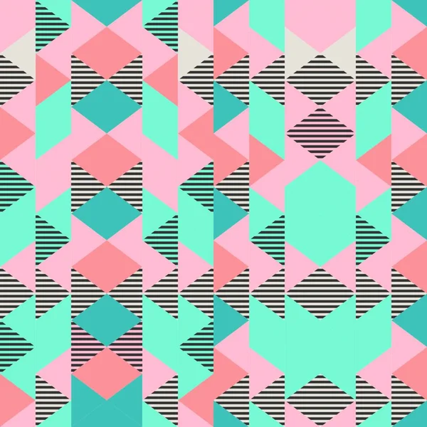 Абстрактний Безшовний Геометричний Візерунок Трикутником Барвистий Ретро Дизайн Векторні Ілюстрації — стоковий вектор