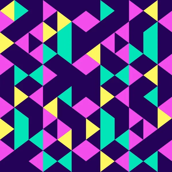 Trendy Colorido Triângulo Geométrico Abstrato Memphis Multicolor Sem Costura Padrão — Vetor de Stock
