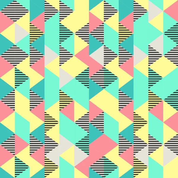 Абстрактний Геометричний Трикутник Безшовний Візерунок Яким Фоном Кольорів Векторні Ілюстрації — стоковий вектор