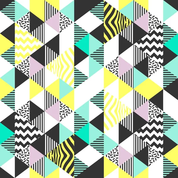 Buntes Dreieck Nahtloses Muster Mit Abstrakten Pastellfarben Vektorillustration — Stockvektor